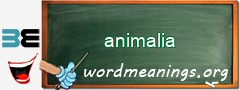 WordMeaning blackboard for animalia